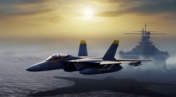 4.4k航母战斗编队 航空母舰轰炸机 创意唯美