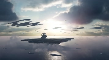 23.4k航母战斗编队 航空母舰轰炸机 创意唯美