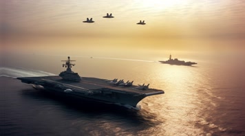 14.4k航母战斗编队 航空母舰轰炸机 创意唯美