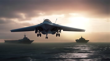 2.4k航母战斗编队 航空母舰轰炸机 创意唯美