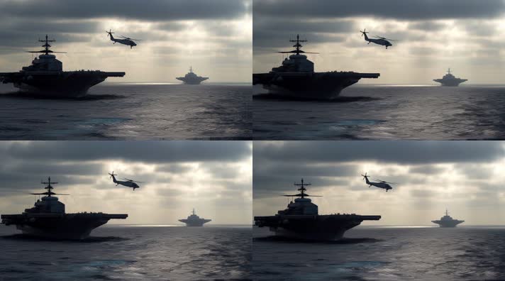 45.4k航母战斗编队 航空母舰轰炸机 创意唯美