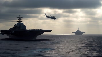 45.4k航母战斗编队 航空母舰轰炸机 创意唯美