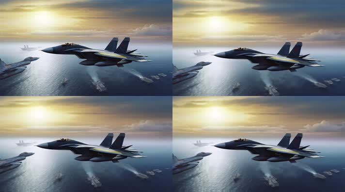 35.4k航母战斗编队 航空母舰轰炸机 创意唯美