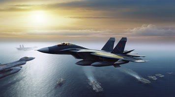 35.4k航母战斗编队 航空母舰轰炸机 创意唯美