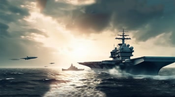 60.4k航母战斗编队 航空母舰轰炸机 创意唯美