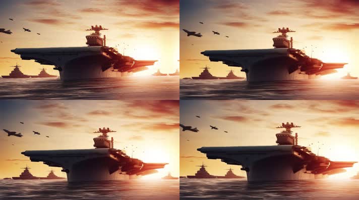 41.4k航母战斗编队 航空母舰轰炸机 创意唯美