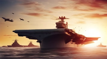 41.4k航母战斗编队 航空母舰轰炸机 创意唯美