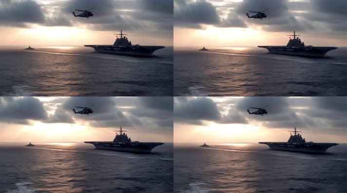 13.4k航母战斗编队 航空母舰轰炸机 创意唯美
