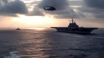 13.4k航母战斗编队 航空母舰轰炸机 创意唯美