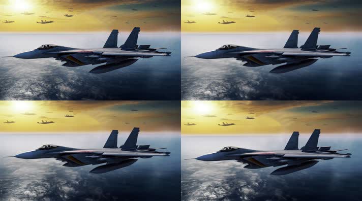 20.4k航母战斗编队 航空母舰轰炸机 创意唯美