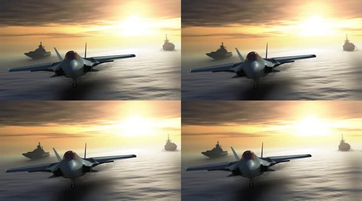 42.4k航母战斗编队 航空母舰轰炸机 创意唯美