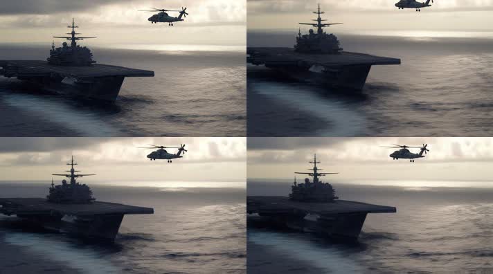 12.4k航母战斗编队 航空母舰轰炸机 创意唯美