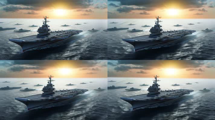 39.4k航母战斗编队 航空母舰轰炸机 创意唯美