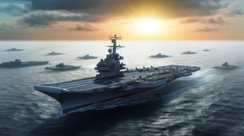 39.4k航母战斗编队 航空母舰轰炸机 创意唯美