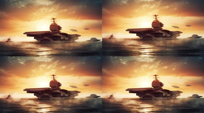 48.4k航母战斗编队 航空母舰轰炸机 创意唯美
