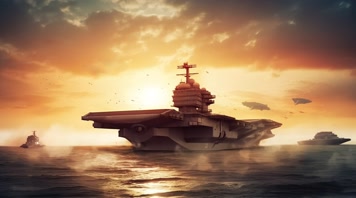 48.4k航母战斗编队 航空母舰轰炸机 创意唯美