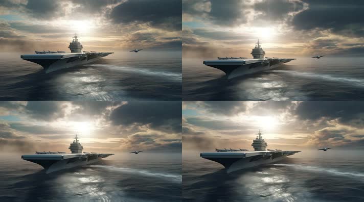 55.4k航母战斗编队 航空母舰轰炸机 创意唯美