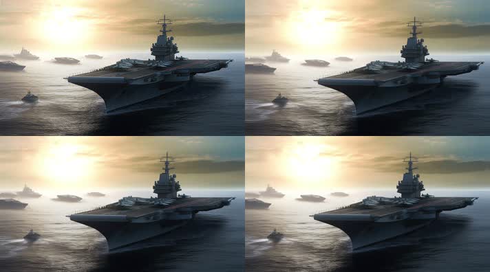 6.4k航母战斗编队 航空母舰轰炸机 创意唯美