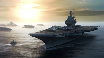 6.4k航母战斗编队 航空母舰轰炸机 创意唯美