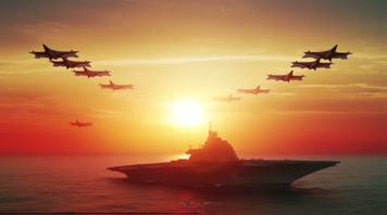 74.4k航母战斗编队 航空母舰轰炸机 创意唯美