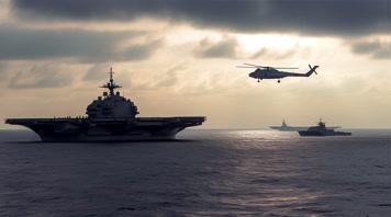 47.4k航母战斗编队 航空母舰轰炸机 创意唯美