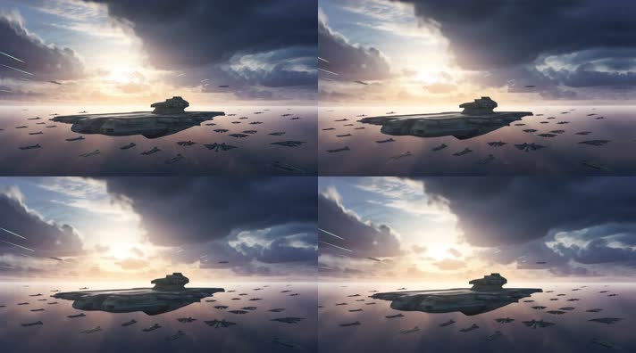 46.4k航母战斗编队 航空母舰轰炸机 创意唯美