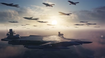 24.4k航母战斗编队 航空母舰轰炸机 创意唯美