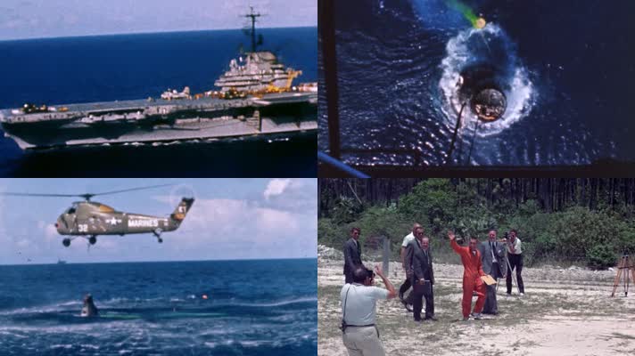 1961年返回地球航空母舰直升飞机打捞返回舱