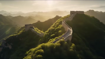 3.4k万里长城 云海延时 创意唯美