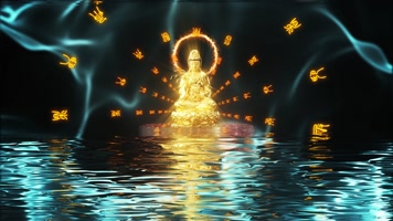 金色观音菩萨宝相庄严