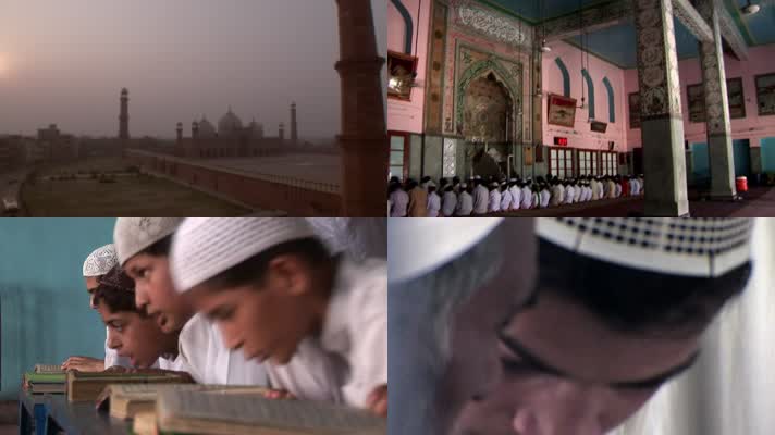 巴基斯坦宗教寺庙清真寺礼拜寺学生学习传教