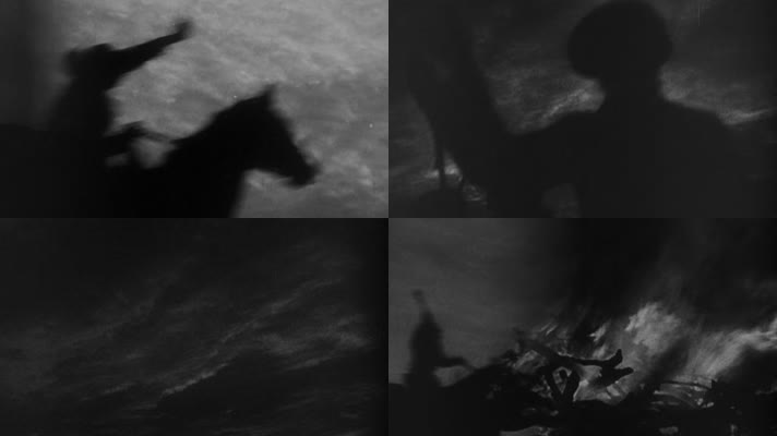 夜晚夜幕骑兵骑马骑手火把奔跑风旋电掣