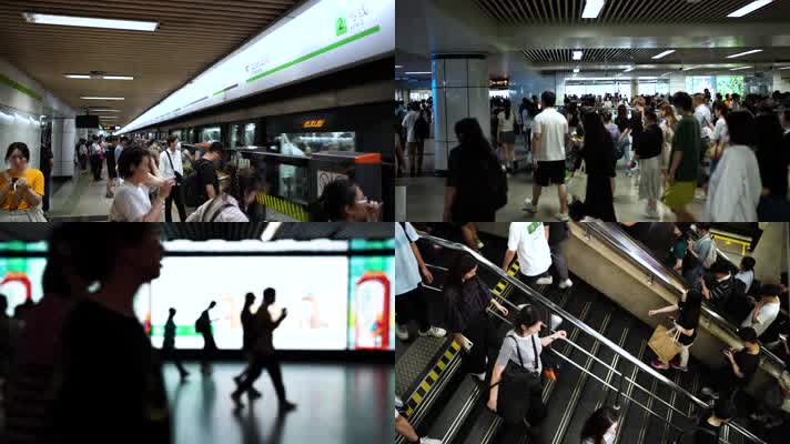 3地铁人流 很多人 上海地铁 上班高峰期