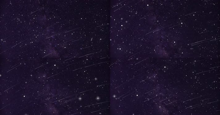 4k蓝色银河流星星空循环 星空背景 宇宙