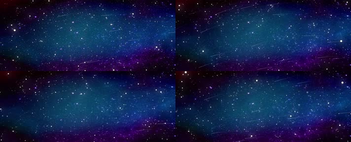 4k蓝色银河流星星空循环 星空背景 宇宙