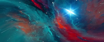 4k蓝色银河流星星空循环 星空背景 宇宙