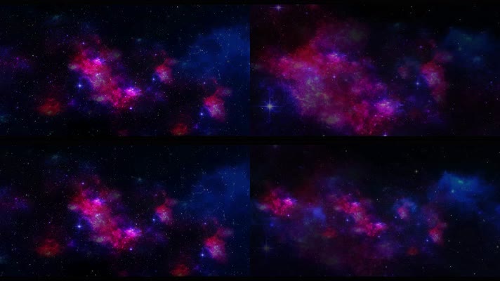 4k蓝色银河流星空 黑洞 穿越 宇宙