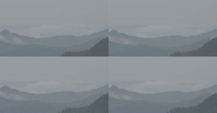 (4K) X浙江温州泰顺县乌岩岭白天山间云雾