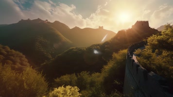 4k万里长城春夏季节 创意延时.46