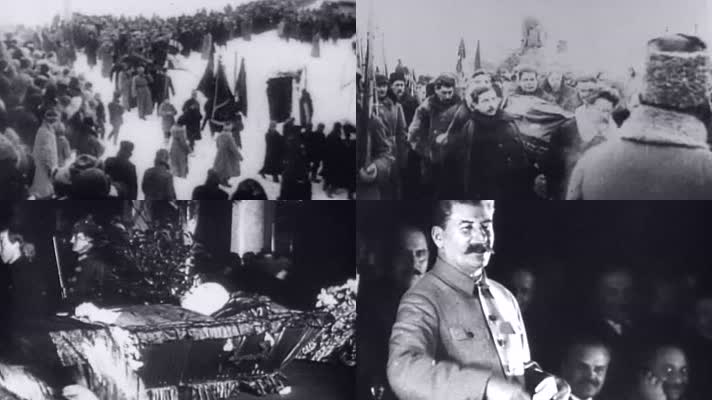 1924年苏联列宁葬礼棺椁国葬斯大林讲话影像