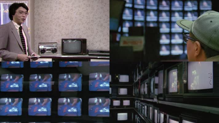 70年代百货商场进口电视机柜台展示