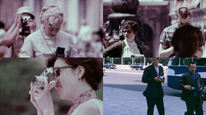 老式早期胶卷胶片闪光灯照相机拍照