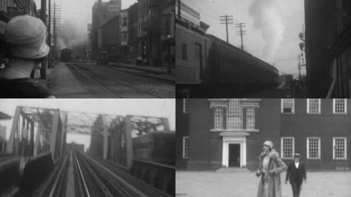 20年代费城美国城市轻轨火车站