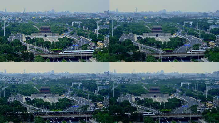 北京永定门高铁和谐号动车组
