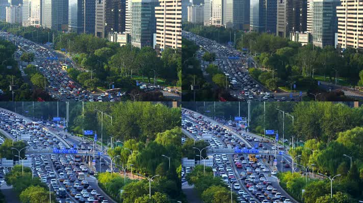 北京金融街高峰期的车流延时