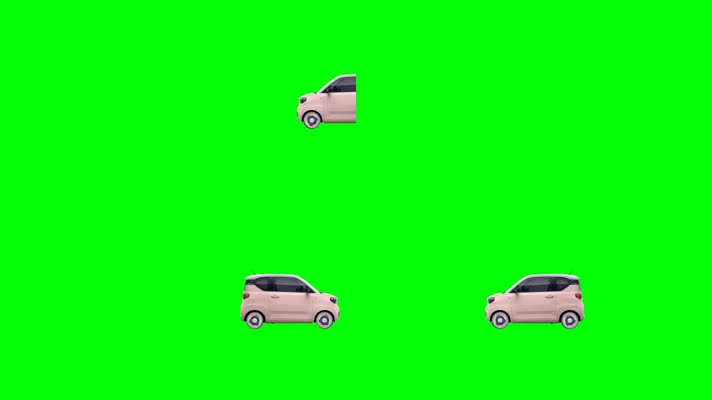 绿幕抠像行走中的宏光mini汽车视频素材