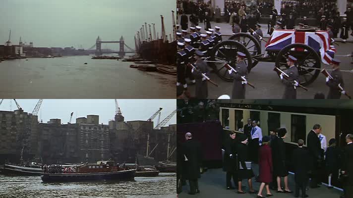 1965年英国伦敦泰晤士河丘吉尔国葬