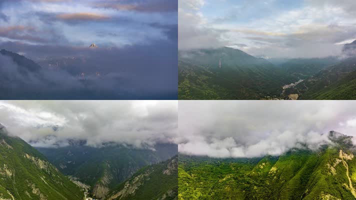 4K延时航拍阿坝九寨沟景区云海美景