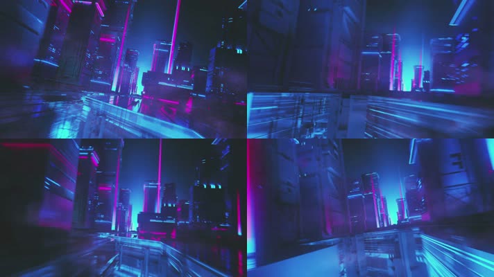 未来科幻城市 舞台酒吧背景