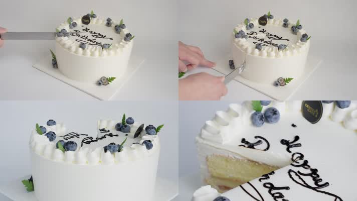 生日蛋糕特写 蓝莓芝士大蛋糕 甜品 甜点